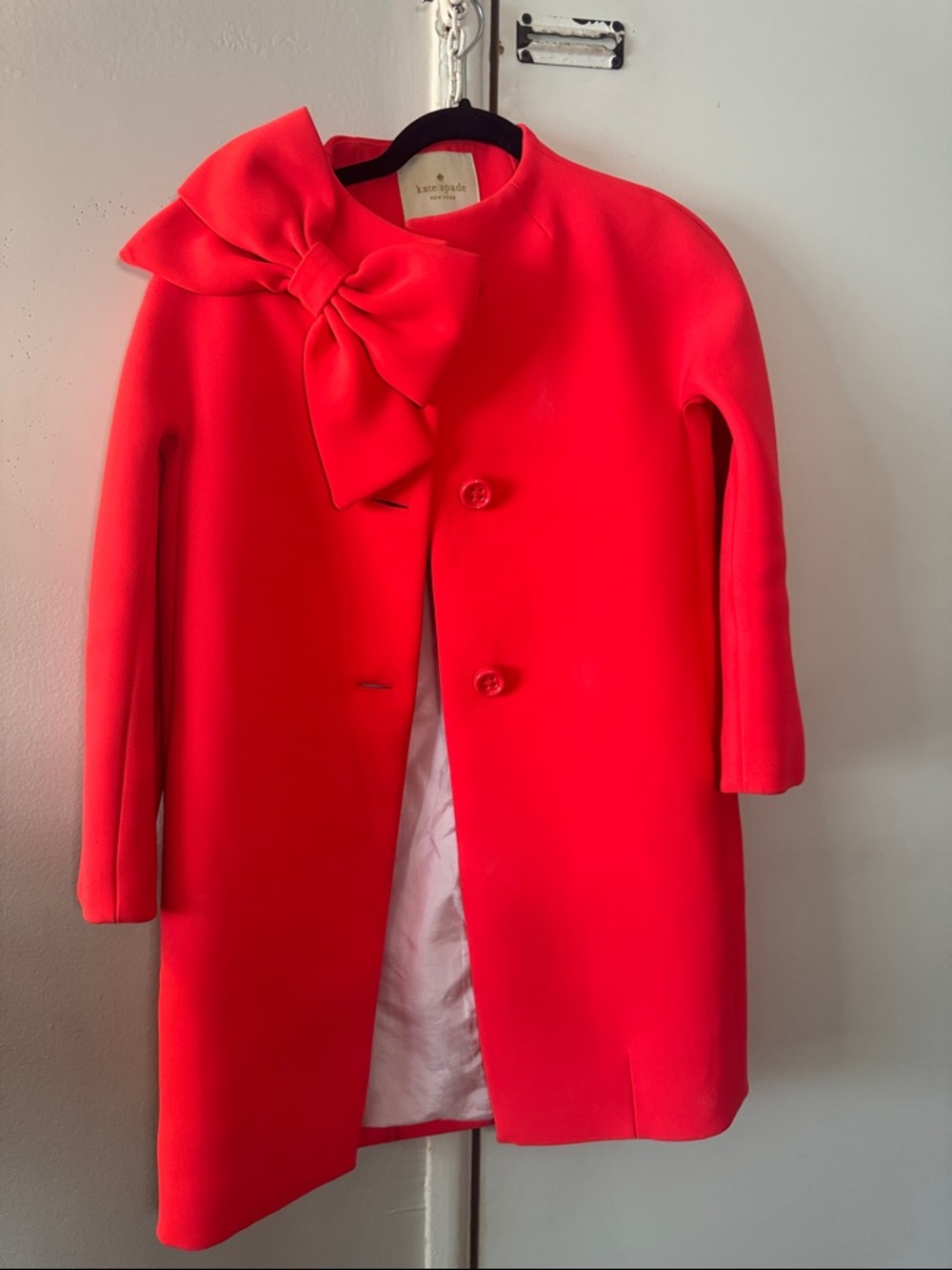 kate spade Vibrant Pink Bow Collar Coat